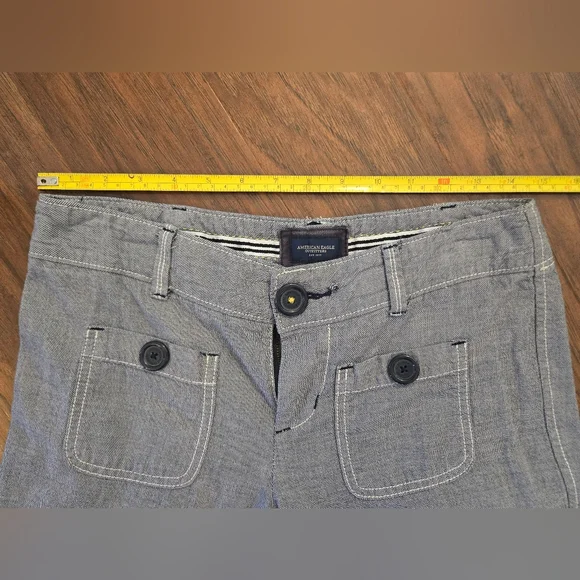 American Eagle Gray Cotton Wide Leg Multi Pocket Pants Size 2 - Picture 4 of 8